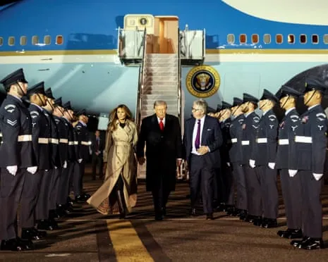 Donald Trump Touches Down in UK for Unprecedented Repeat State Visit Amid Protests Gather in Windsor